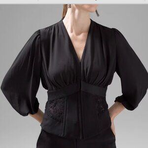 WHBM, Lace Inset Corset Blouse